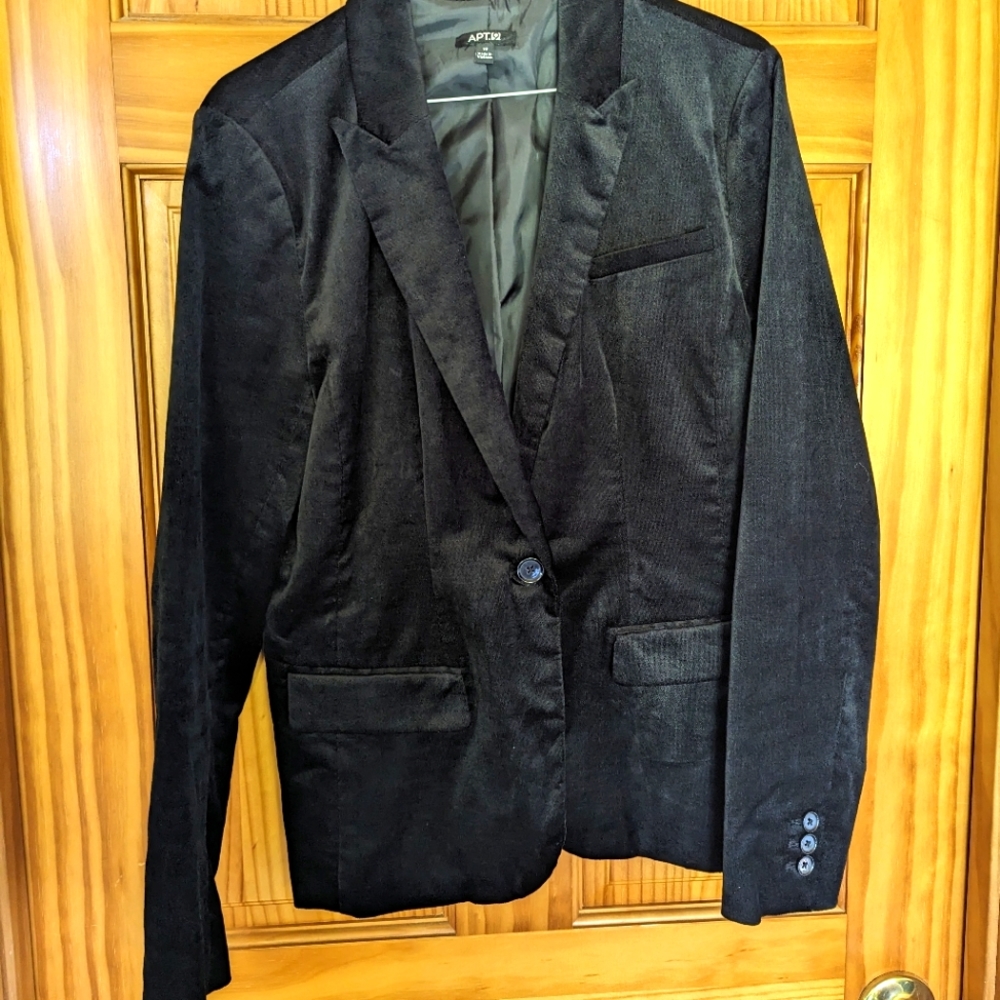 Velour Black Women's Blazer Jacket size 10